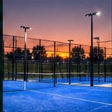 Padel court sunset