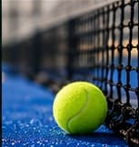 Padel ball by net